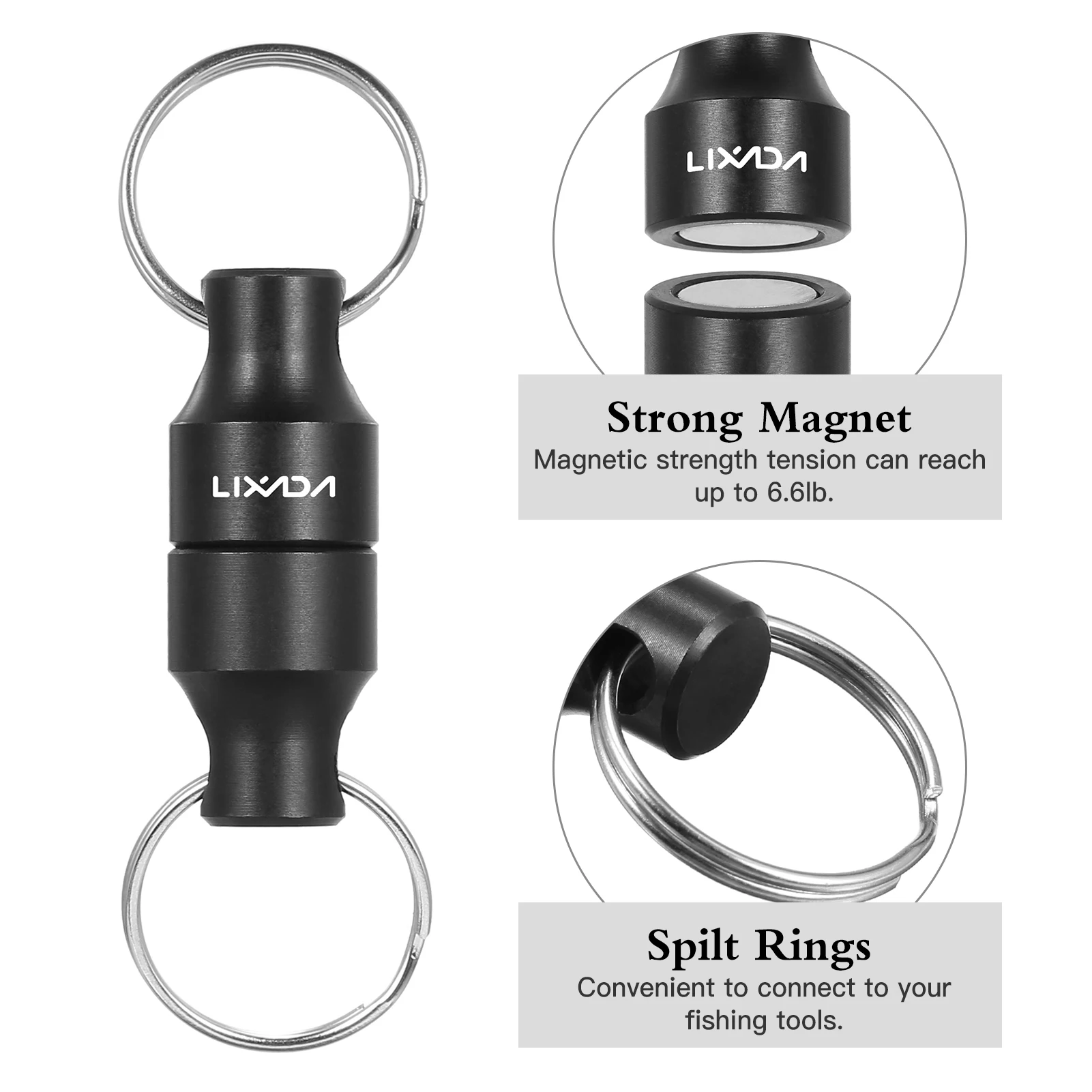 Lixada Fly Fishing Magnetyczny uchwyt zwalniający sieć Keeper Magnes Klips Złącze podbieraka — zdjęcie 6