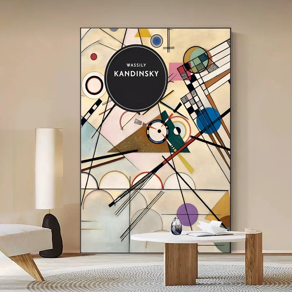 Wassily Kandinsky Poster Poster artistico autoadesivo Retro adesivo in carta Kraft fai da te Bar Cafe Vintage decorativo