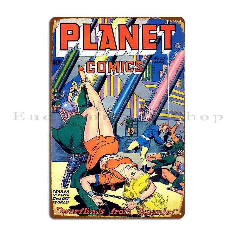 Planeta Comics No 53 cartel de placa de Metal Mural de pared crear cueva fiesta sala de estar cartel de estaño