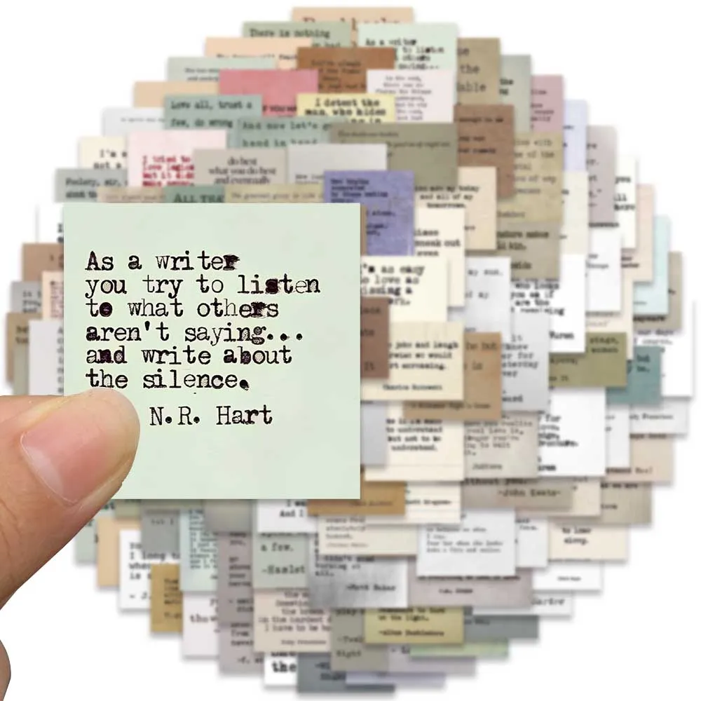 60/120PCS Inspiring Wisdom Precept Saying Retro Stickers Vintage Decal DIY Diary Case Fridge Book Phone Laptop Bottle Sticker