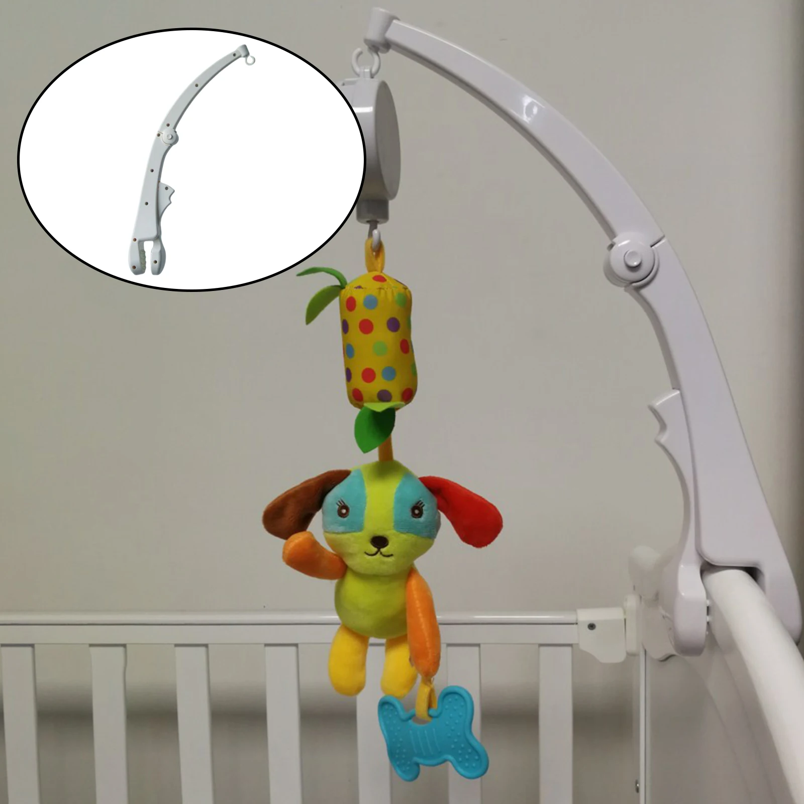 

20 Inch Infant Baby Crib Bell Holder Wind-up Rattles er Rotated Bracket Adjustable Stent Set Nursery Room Decoration