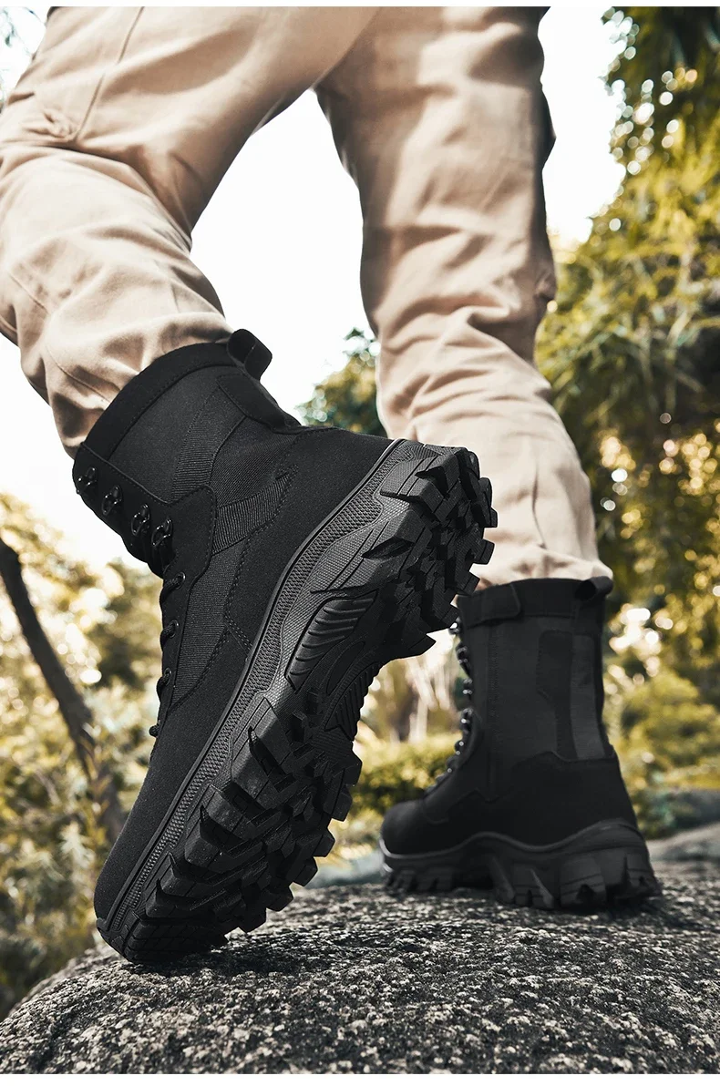 Taktische Herrenstiefel, atmungsaktiv, ultraleicht, Sicherheits-Armeestiefel für Männer, Rapid Response Desert Boots, wasserdichte Jagdstiefel zum Schnüren – Detail 14