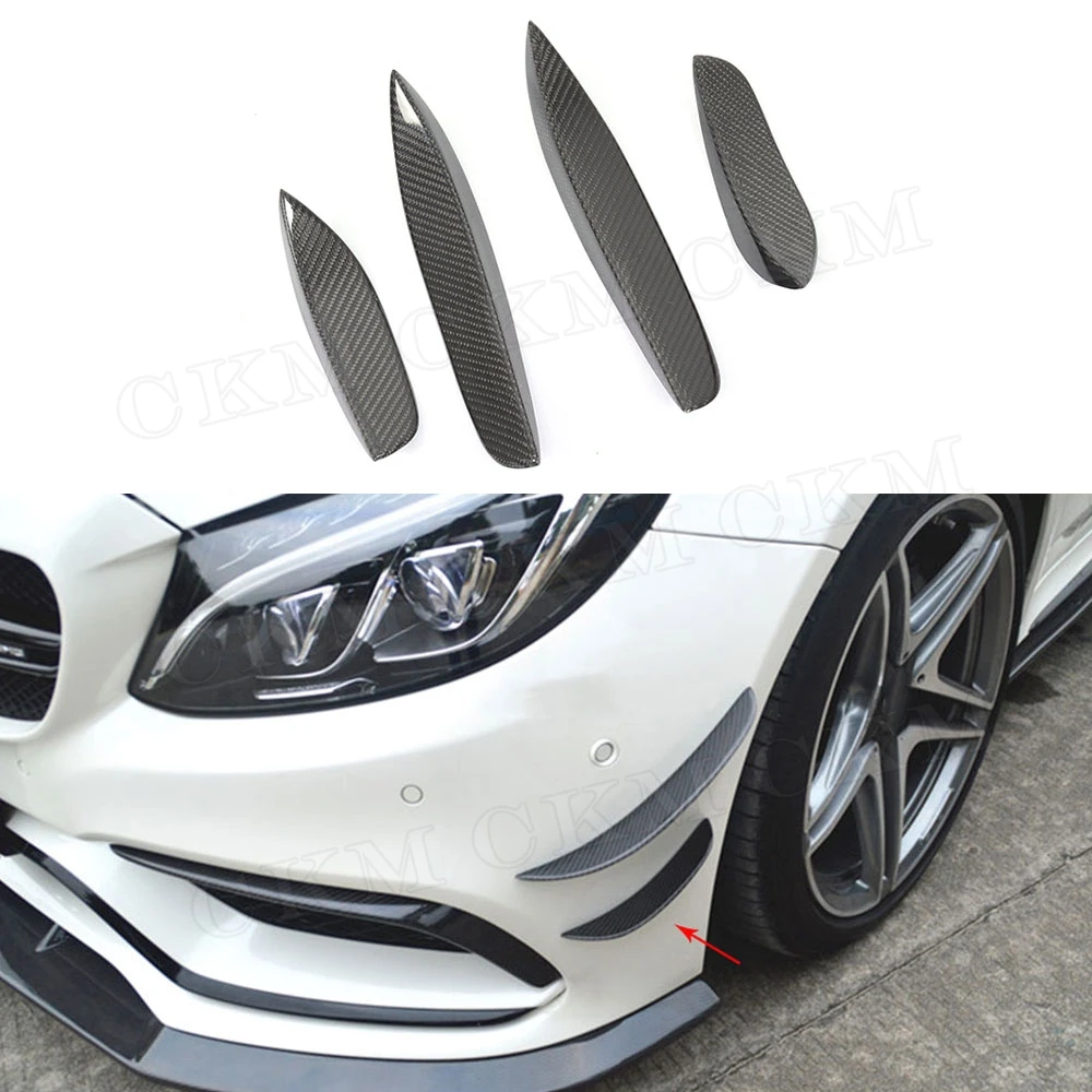 

Carbon Fiber Front Bumper Side Spoiler Fins Trims for Mercedes C Class Benz W205 C63 AMG C200 C260 C300 Sedan Coupe 15-17