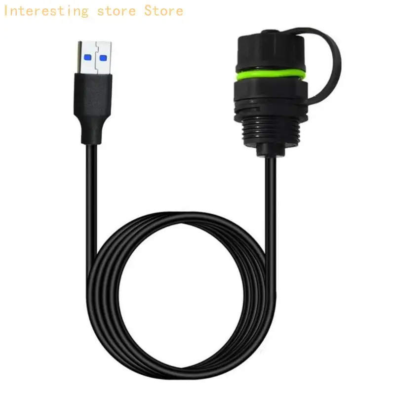 

55KC Industrial USB3.0 Male to Female Panel Mount Cable Nylon Housing Highly Temperature Resistant 5Gbps Syncing 100cM Cable