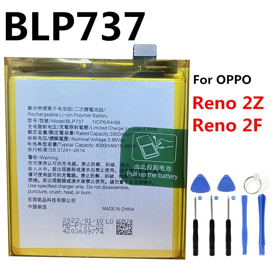 New Original Battery for Oppo Reno 2 Z F 2Z RenoZ Reno3 4 Pro 4 Lite 5G A92S A72 A73 BLP735 BLP737 BLP755 BLP789 BLP787 BLP797