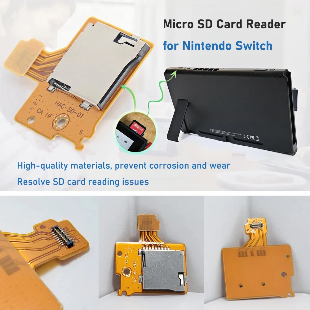1/5/10 Buah Slot Pembaca Kartu Micro SD Soket Slot Kartu Memori untuk Pengganti Nintendo Switch Papan Kartu TF Presisi Tinggi