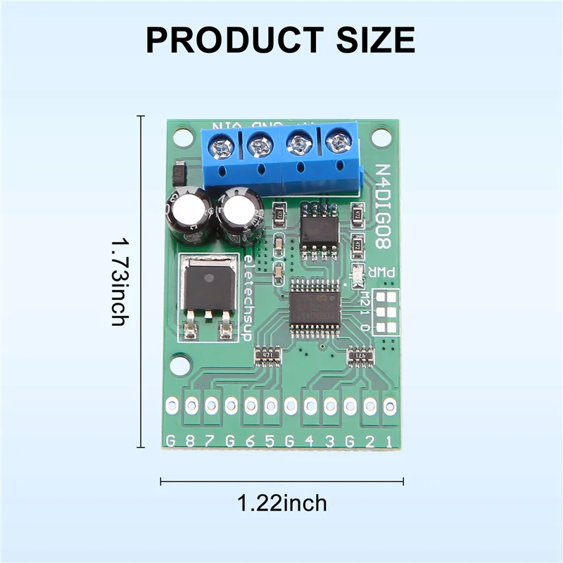 Interruptor Digital de entrada/salida de 8 canales TTL LvTTL CMOS RS485 Módulo de Control IO Placa Modbus Rtu para relé PLC, (No