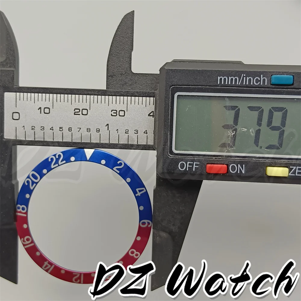 38mm Vintage Aluminum Watch Bezel Black Blue Red Brown Slope Insert fit For 40mm Case Retro Men\'s Watch Replacement Watch Parts