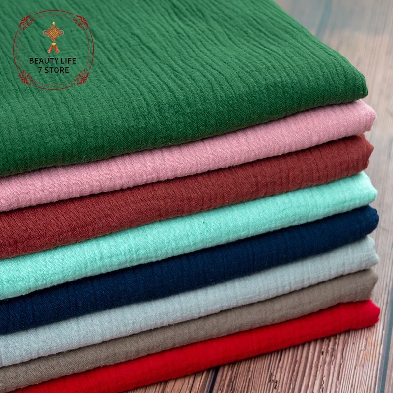 Double-layer Gauze Fabric Soft Pure Cotton Cloth For Sewing Summer Clothes Dress Mosquito Proof Pants Handmade DIY 135*45cm