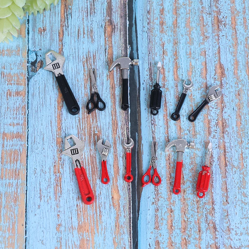 6 unids/set casa de muñecas Mini Kits de reparación accesorios martillo llave muebles Juguetes
