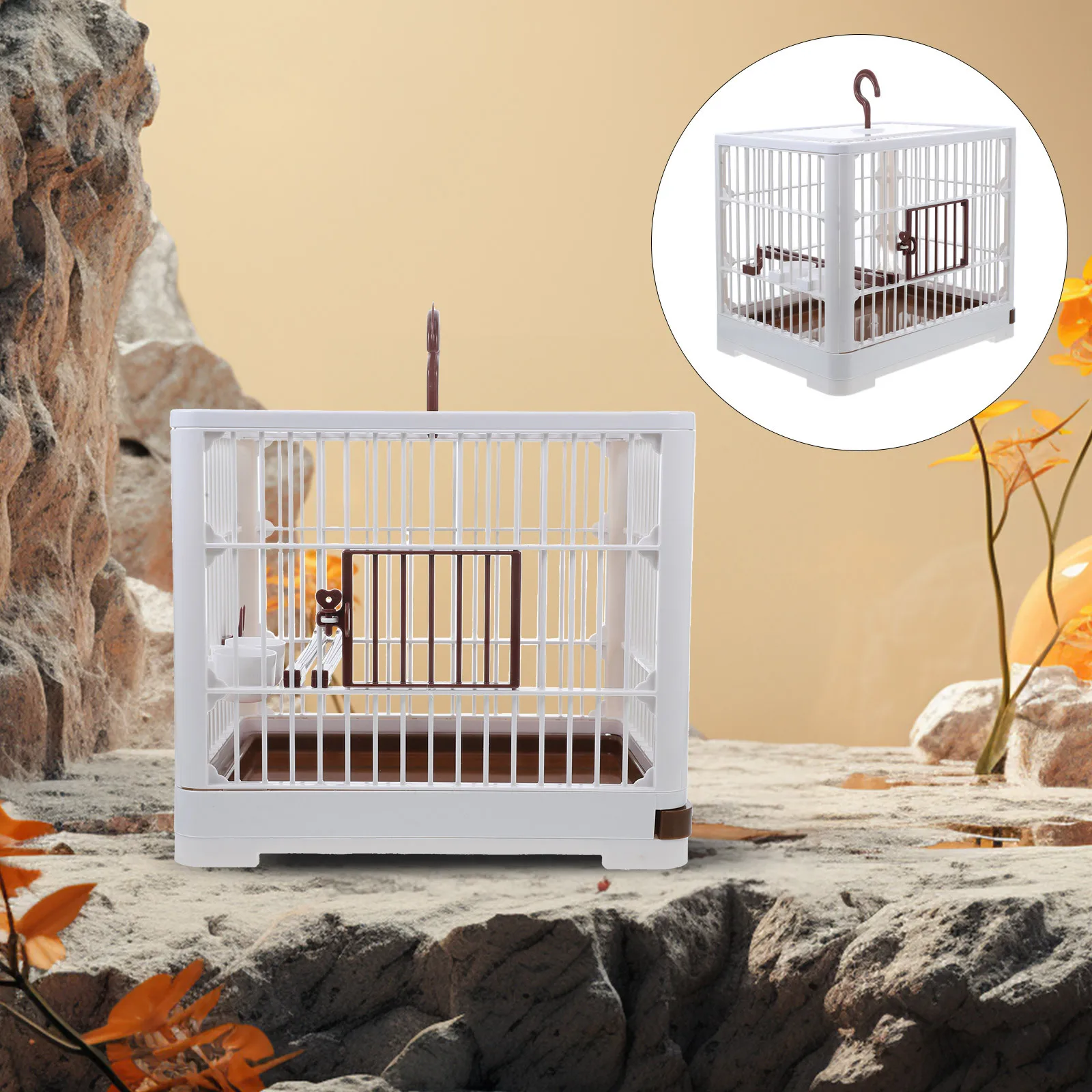 

Lightweight Bird Travel Carrier Sturdy Handle Ventilation Holes Detachable Tray Ideal for Road Trips Vacations Vet Visits