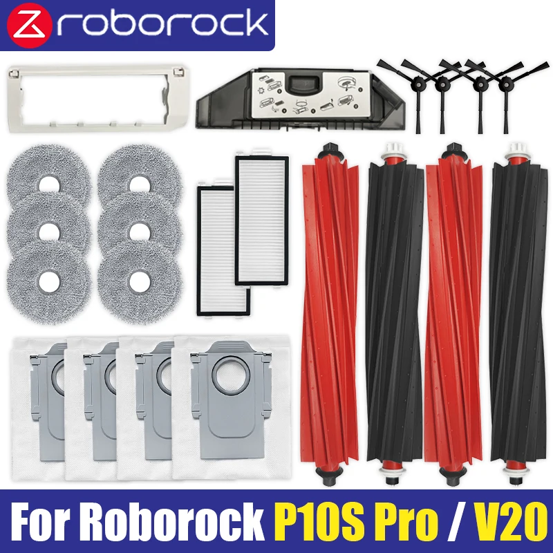 Roborock Qrevo Master V20 P10S Pro 호환 교체 부품 액세서리, 메인 사이드 브러시 필터 걸레 천 먼지 봉투  Best5