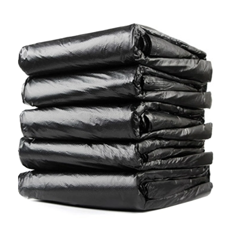 50pcs Trash Bags Black Heavy Duty Liners Strong Thick Rubbish Bags Trash Bags Rubbish Bags Bin Liners Convenient Durable 50pcs