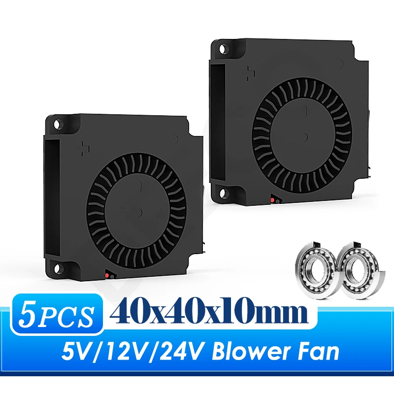 Fã sem escova do ventilador 5v 12v 24v do ventilador da c.c. de 40mm 40x40x10mm ventiladores do ventilador do turbocompressor para impressoras 3d luva & ventiladores duplos do rolamento de bll