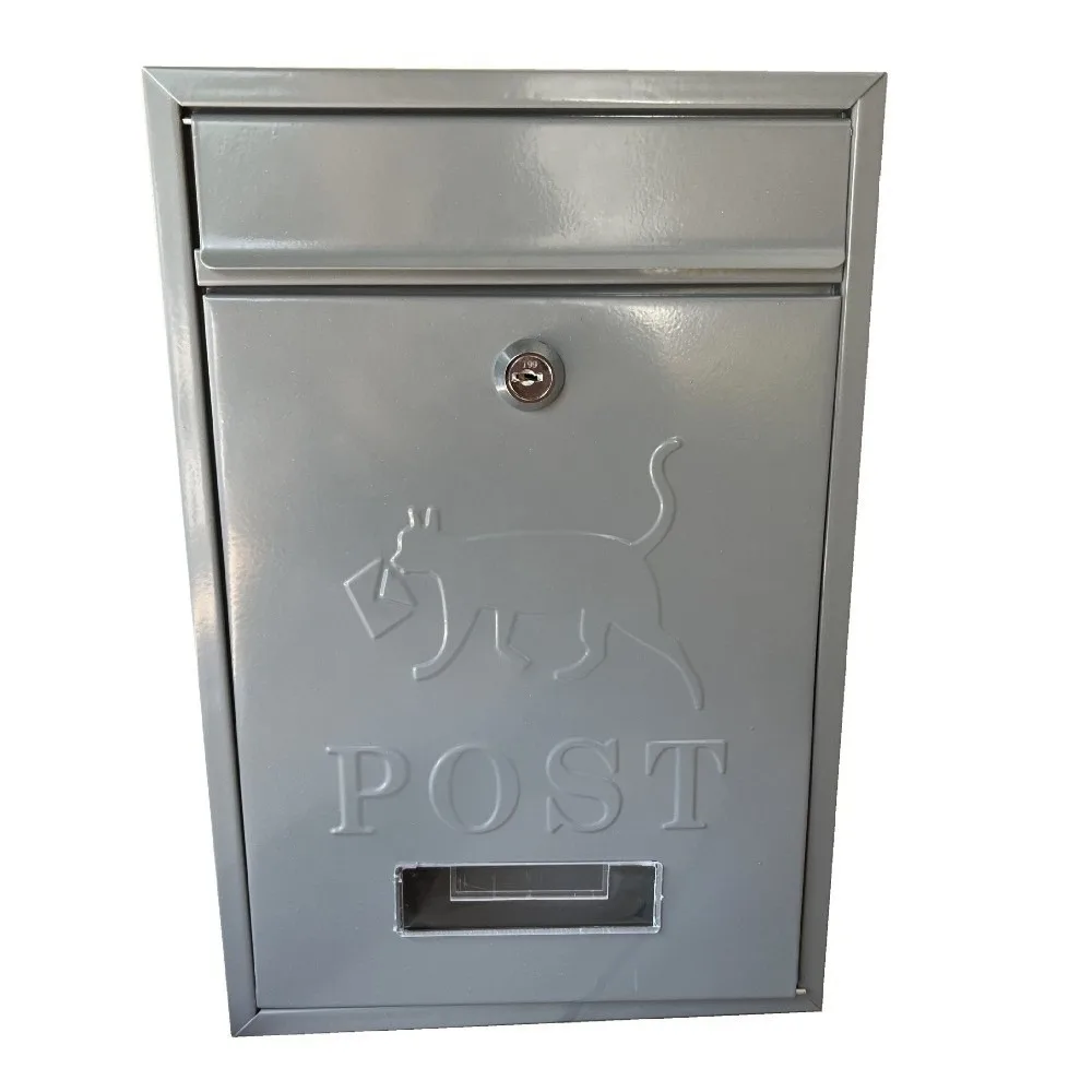 

Rainproof Wall Mounted Mailbox Safe Locking Iron Tinplate Letter Boxes Clear Window with 2 Keys Hanging Postbox for Home