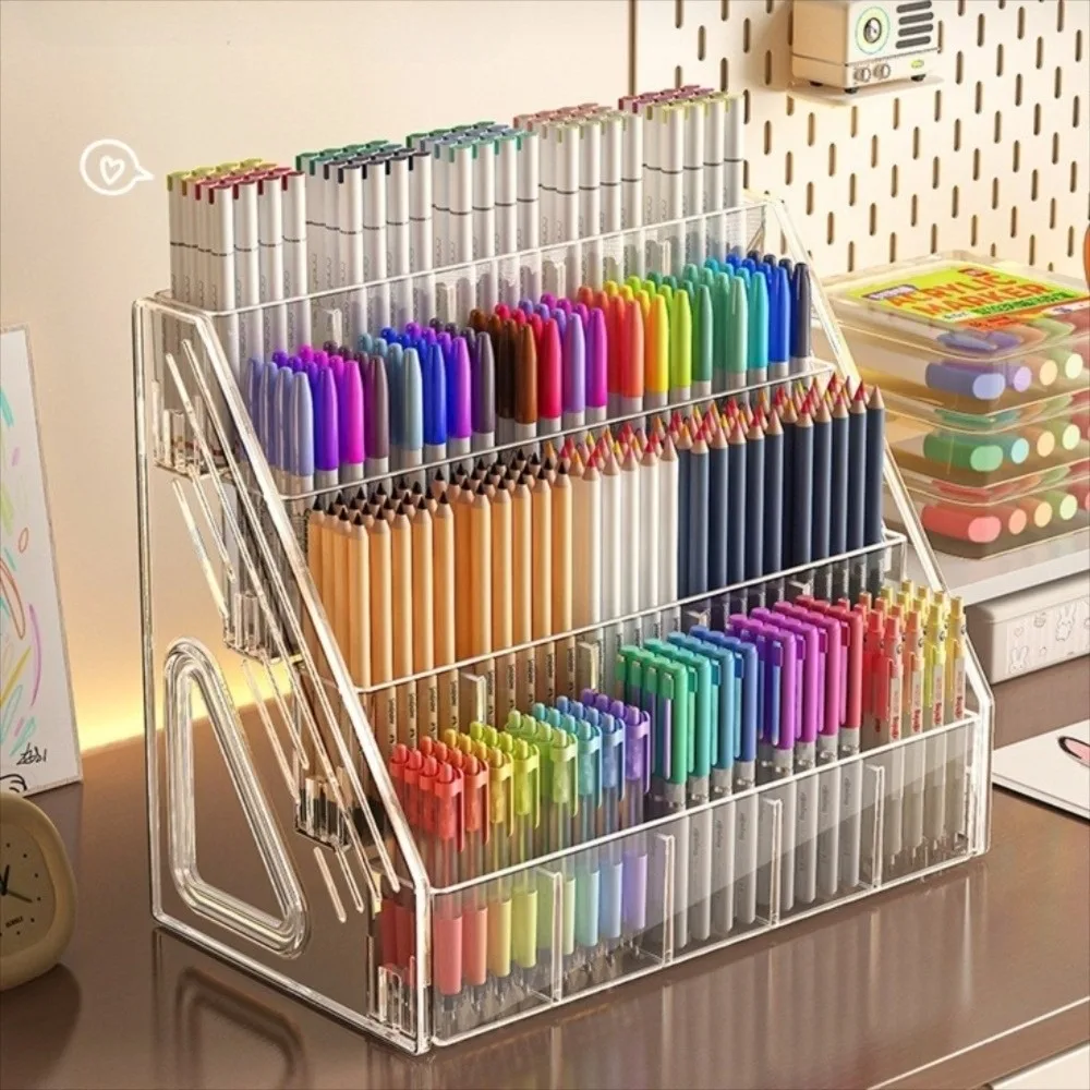 3/4/5 Layers Watercolor Pencil Storage Rack Acrylic Partition Nail Polish Display Organizer Space-Saving Clear