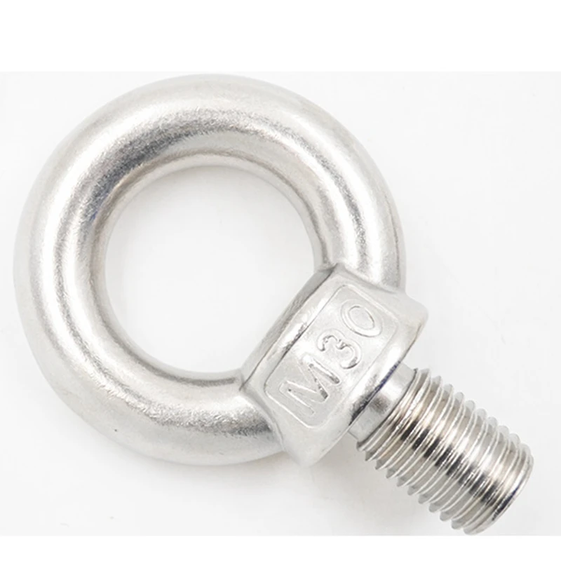 1pc 304 Stainless Steel Cable Rope Lifting Eye Bolt M3 M4 M5 M6 M8 M10 M12 M14 M16 M18 M20 M24 M27 M30 Male Thread Hook Screw