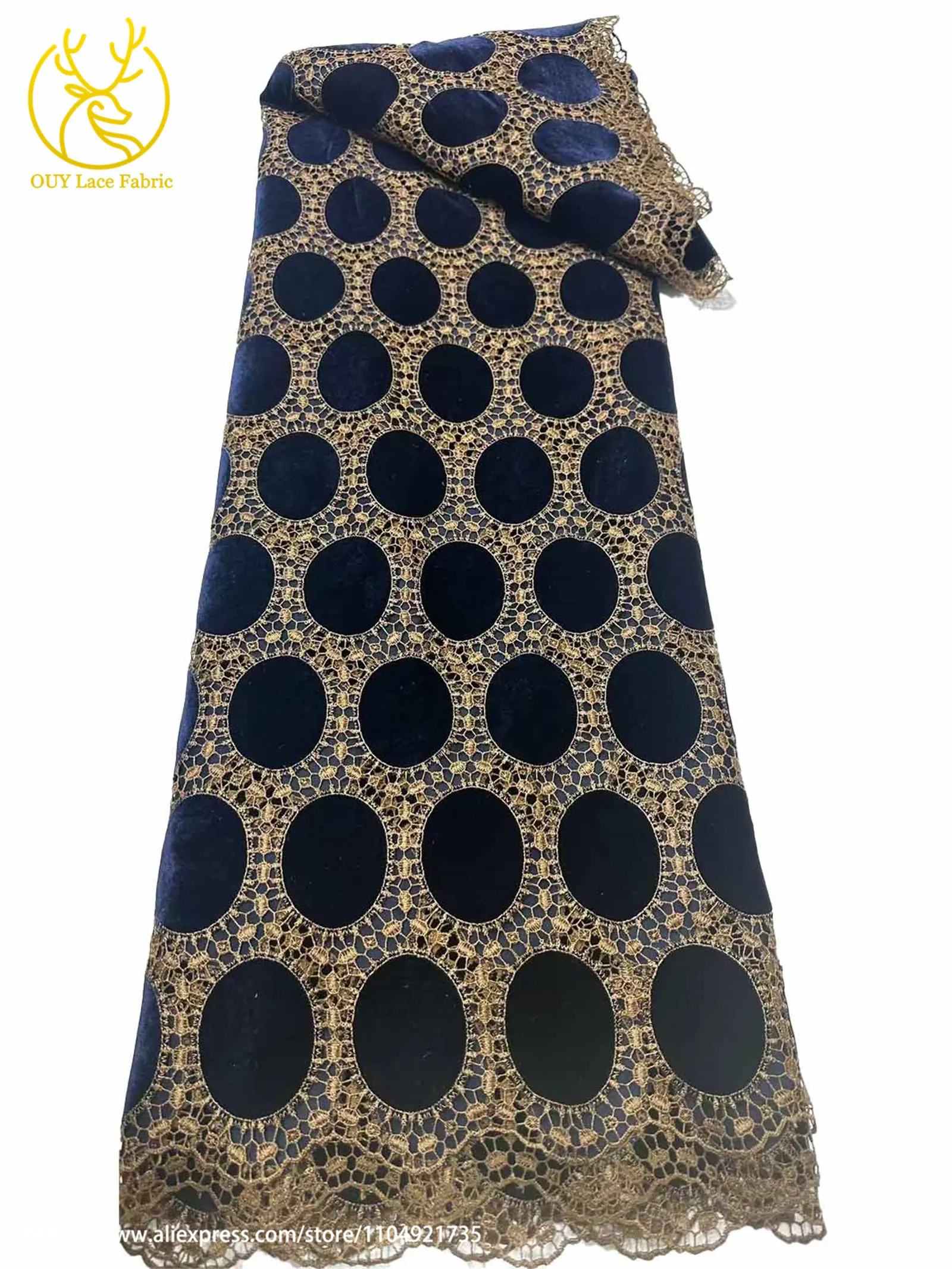 Luxuriöses, meistverkauftes Damen-Partykleid 2026, hochwertiger afrikanischer Samt-Guipure-Spitzenstoff, französischer lasergeschnittener Tüll-Spitzenstoff – Detail 10