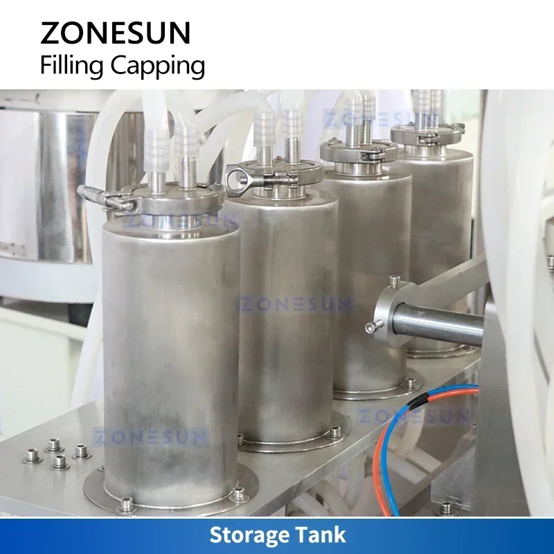 เครื่องบรรจุขวดไวน์อัตโนมัติ Zonesun ZS-AFC880 สายการผลิตอัตโนมัติ 4 หัว เครื่องบรรจุสุญญากาศพร้อมฝาเกลียว ROPP