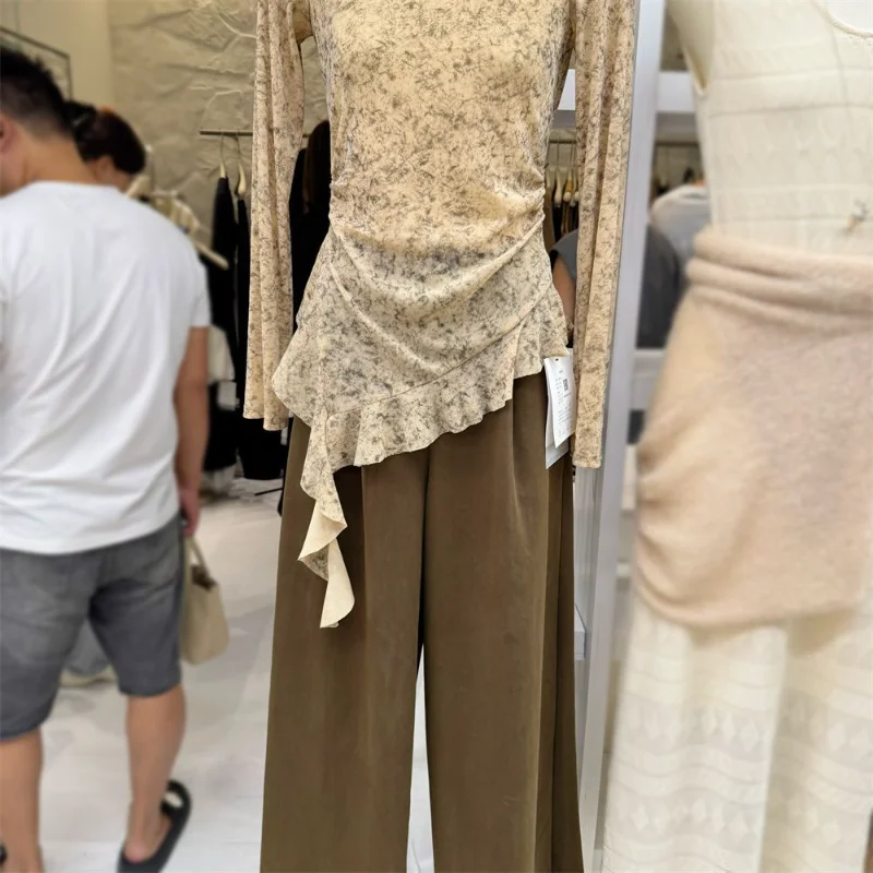 

Осенний нежный бриз на одно плечо, нерегулярный пуловер с грибком и принтом тай-дай, тонкий шифоновый топ с длинными рукавами