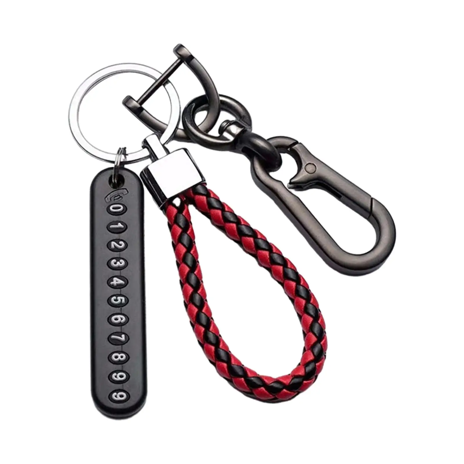 2-6pack Car Keychain Woven Rope Easy to Install with Rotatable Snap Swivel