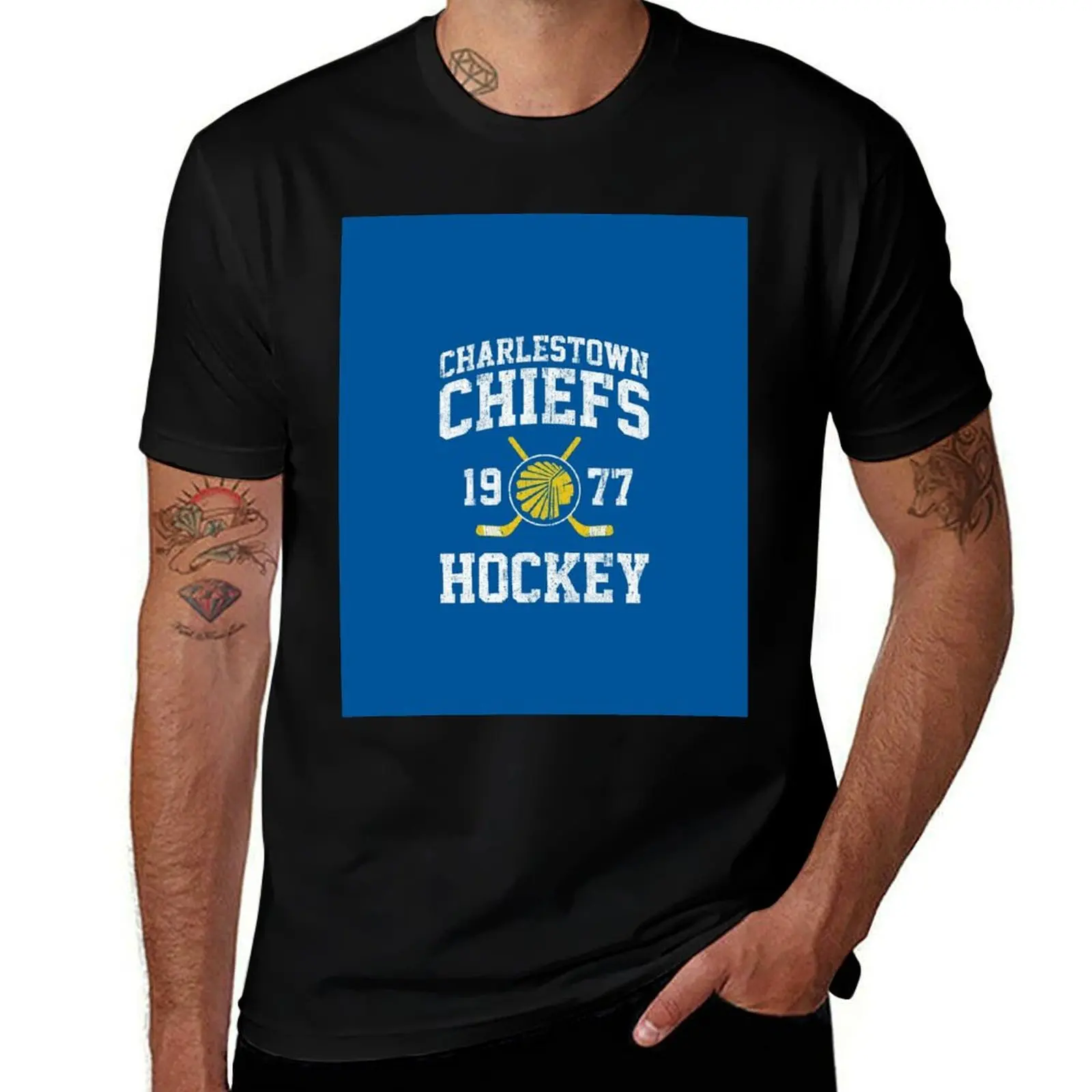 

Charlestown Chiefs Hockey T-Shirt valentines clothes Anime t-shirt vintage graphics men clothings