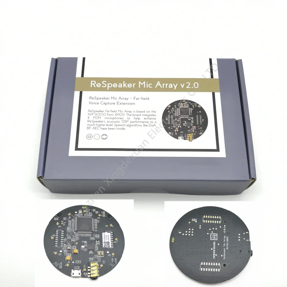 ReSpeaker Mic Array V2.0 USB Microphone Array AI Intelligent Speech Voice Recognition Development Board For Raspberry pi 4 B