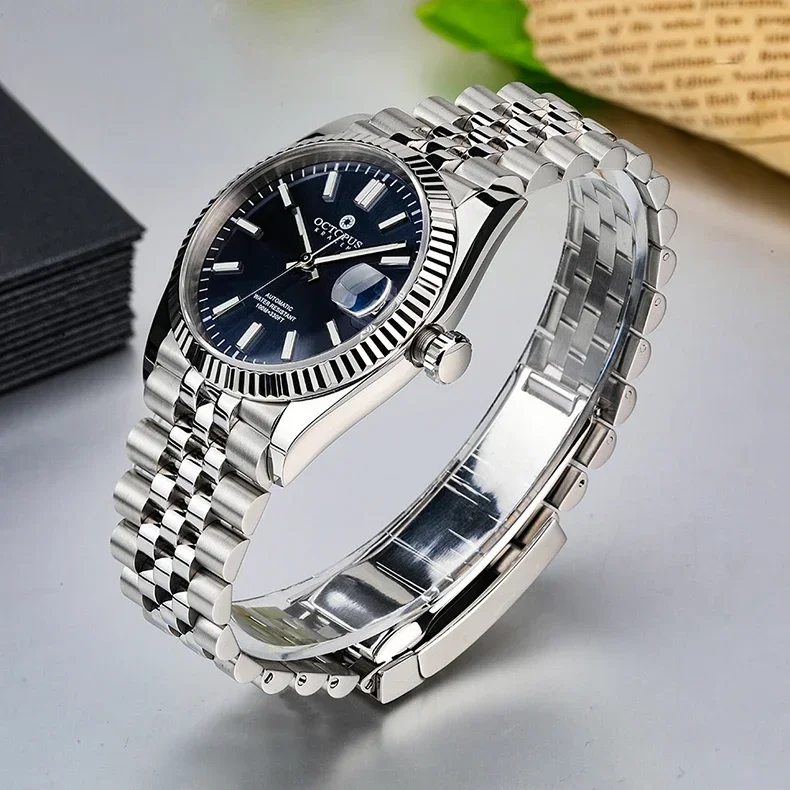 Octopus-Relógios Mecânicos Automáticos Masculinos, Sapphire Impermeável, Top Brand, Relógio Vestido de Luxo, Movimento SW200, 100m, BGW9, 36mm