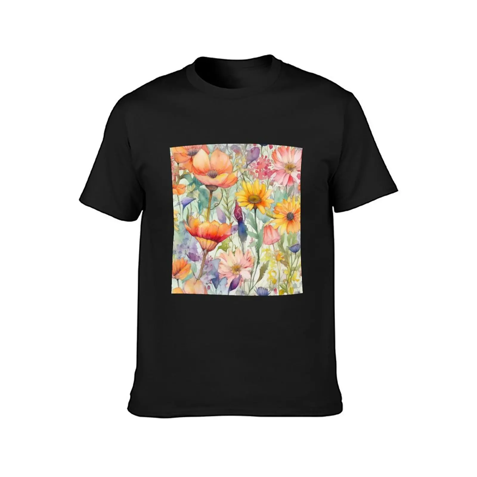 Spring Flowers Watercolour Design1 T-Shirt sports fans boys whites heavy weight t shirts for men