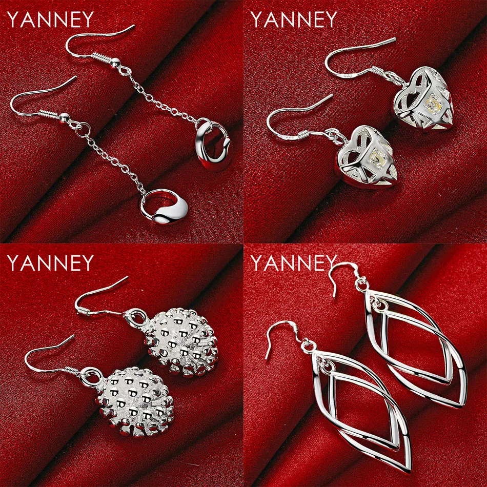 

Brand New 925 Sterling Silver Exquisite Heart Shaped Round Earrings for Fashion Women Wedding Party Jewelry Accessories Gifts