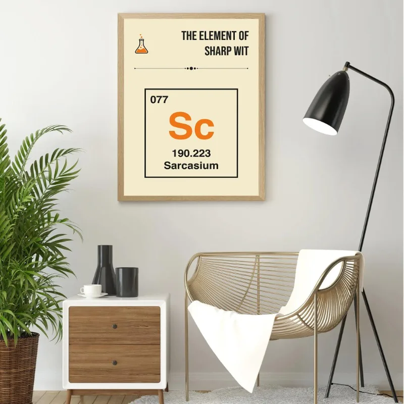 Funny Periodic Table Poster Science Humor Minimalist Canvas Print Quirky Chemistry Wall Art Decoration Creative Gift for Nerds
