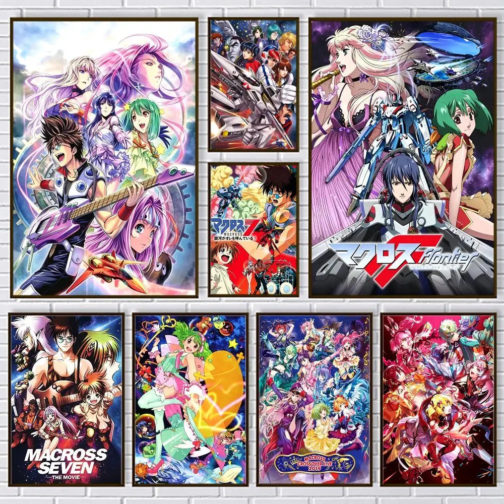 Anime Macross Mecha Space Romance Poster PP Paper Wall Art for Living Rooms Bars Cafes Stylish Home Decor Gift