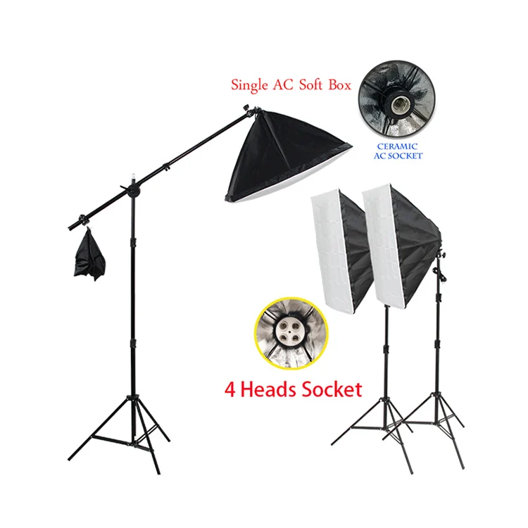 Professional Photo Studio Equipment: Softbox, Background Stand, Continuous Light Set