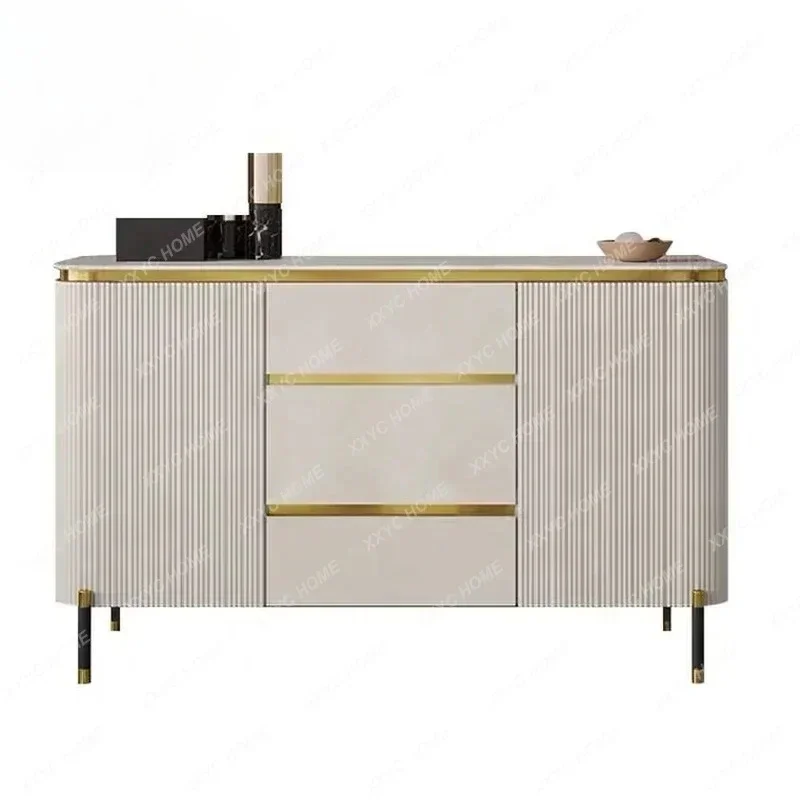

A Popular luxury marble stone top buffet sideboard storage household living room cabinets kitchens buffet cabinet