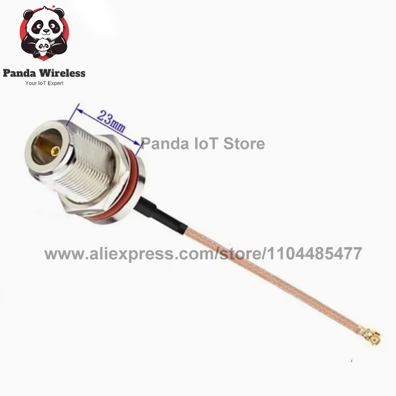 مقاوم للماء 2 قطعة RG178 UFL U.FL إلى N أنثى 4 حفرة شفة الحاجز N ذكر الزاوية اليمنى موصل تمديد RF ضفيرة كابل