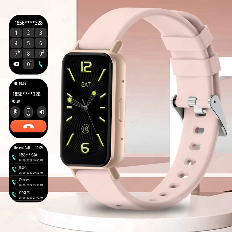 LIGE Nuovo schermo HD da 1,45 pollici Smart Watch Donna Chiamata Bluetooth Orologio personalizzato Viso Sport Tracker Monitor sanitario Uomo Donna Smartwatch