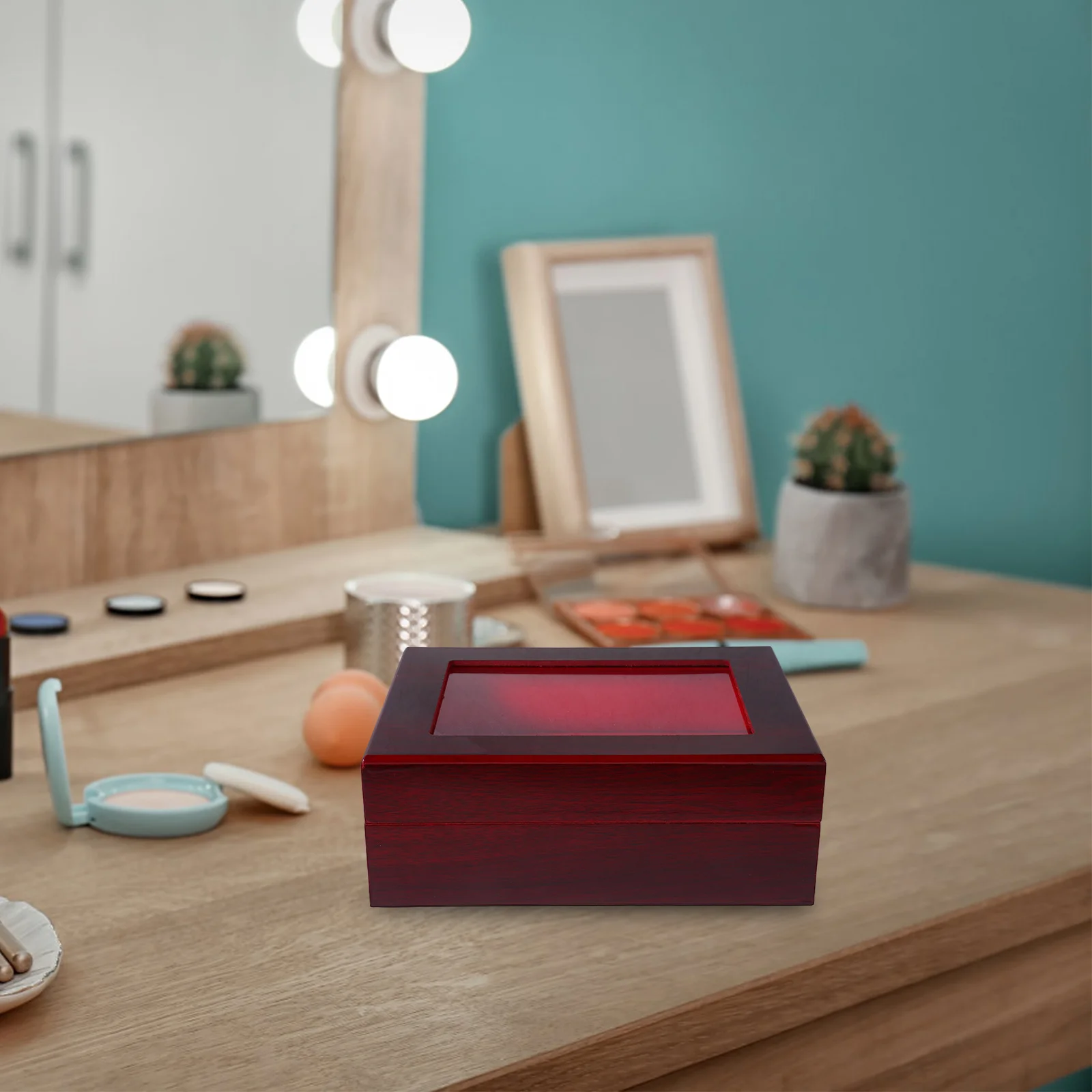 

Деревянный витрина для колец, устойчивый к царапинам ящик для хранения с несколькими отверстиями для колец чемпионов, футбола, баскетбола, бейсбола