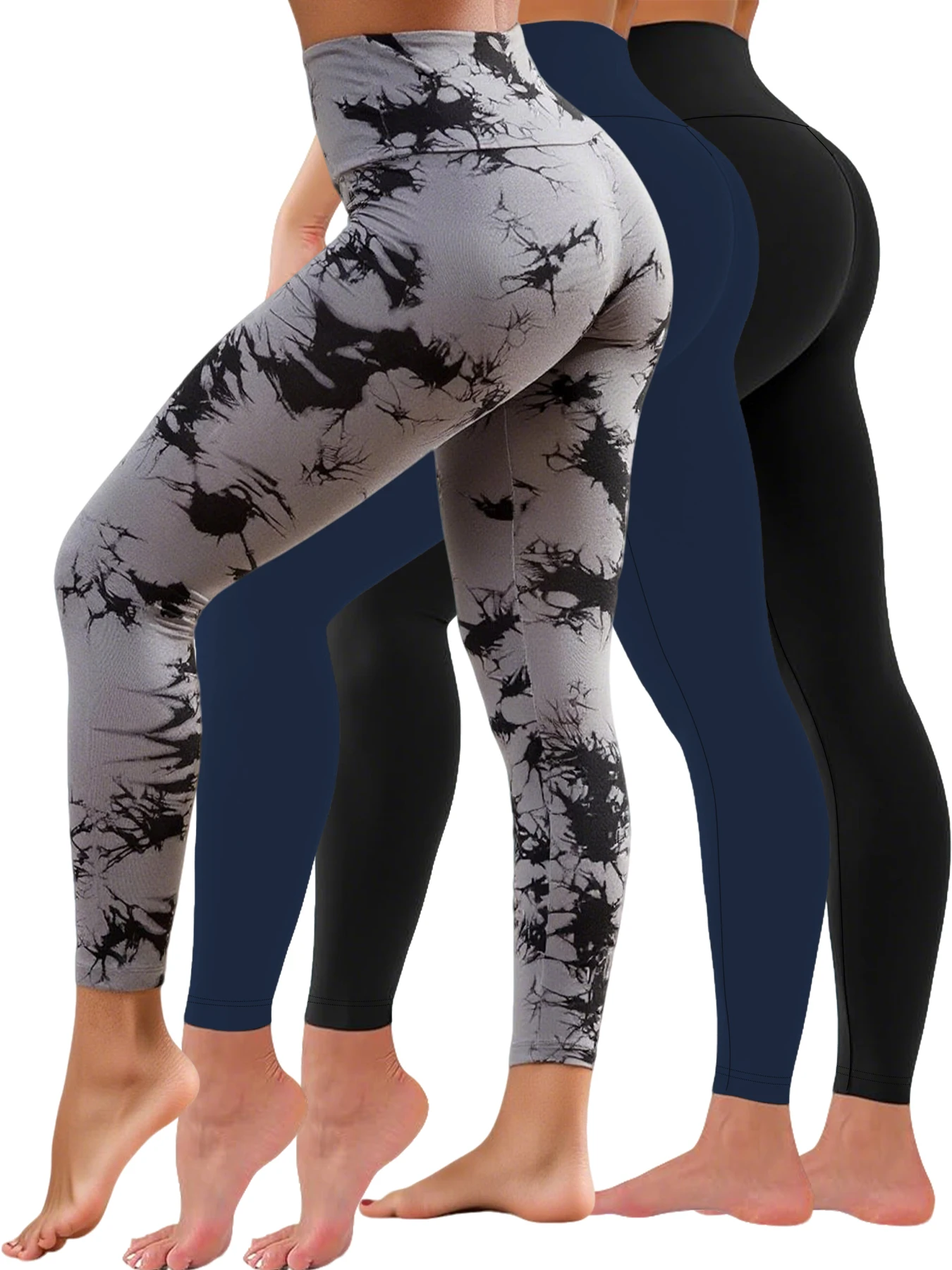 

3 Pack Women's Super Soft Leggings High Waisted Tummy Control No See Through Workout Yoga Running Athletic Push Up Gym Leggings