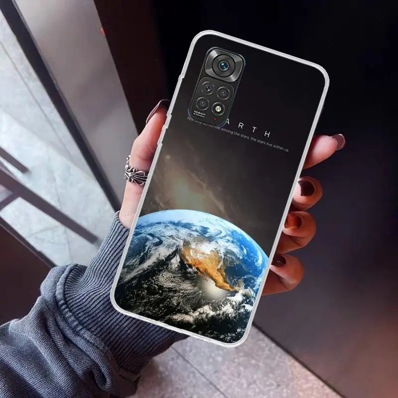 Earth Stars Space Phone Case for Xiaomi Redmi Note 13 12S 12 11S 11 11E 11T 10S 10 Pro Plus 9 9S 8 8T 7 5G Soft Cover Fundas