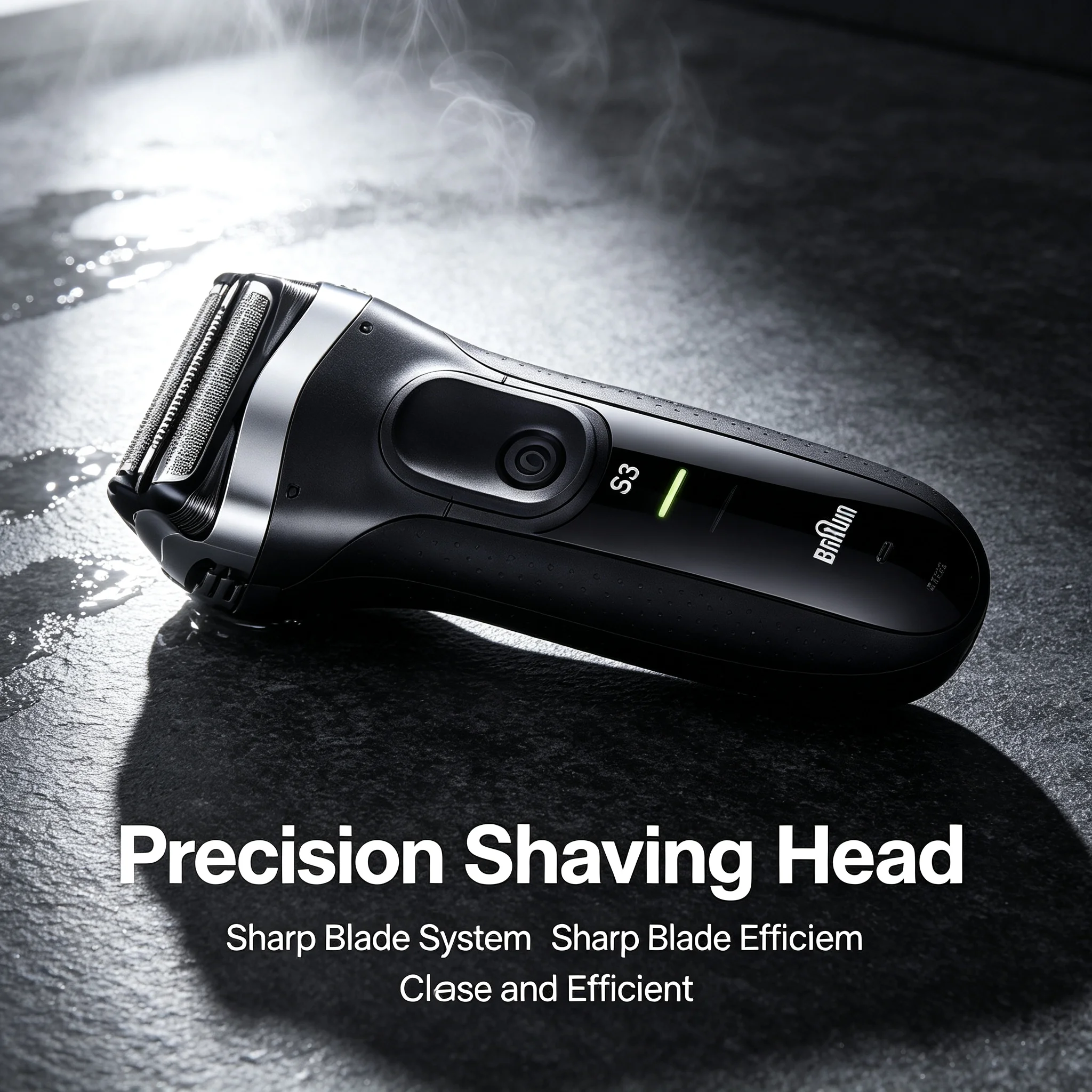 Braun 3000s Reciprocating Electric Shaver 3 Floating Shaving Heads Simulated Skin Foil Fully Waterproof