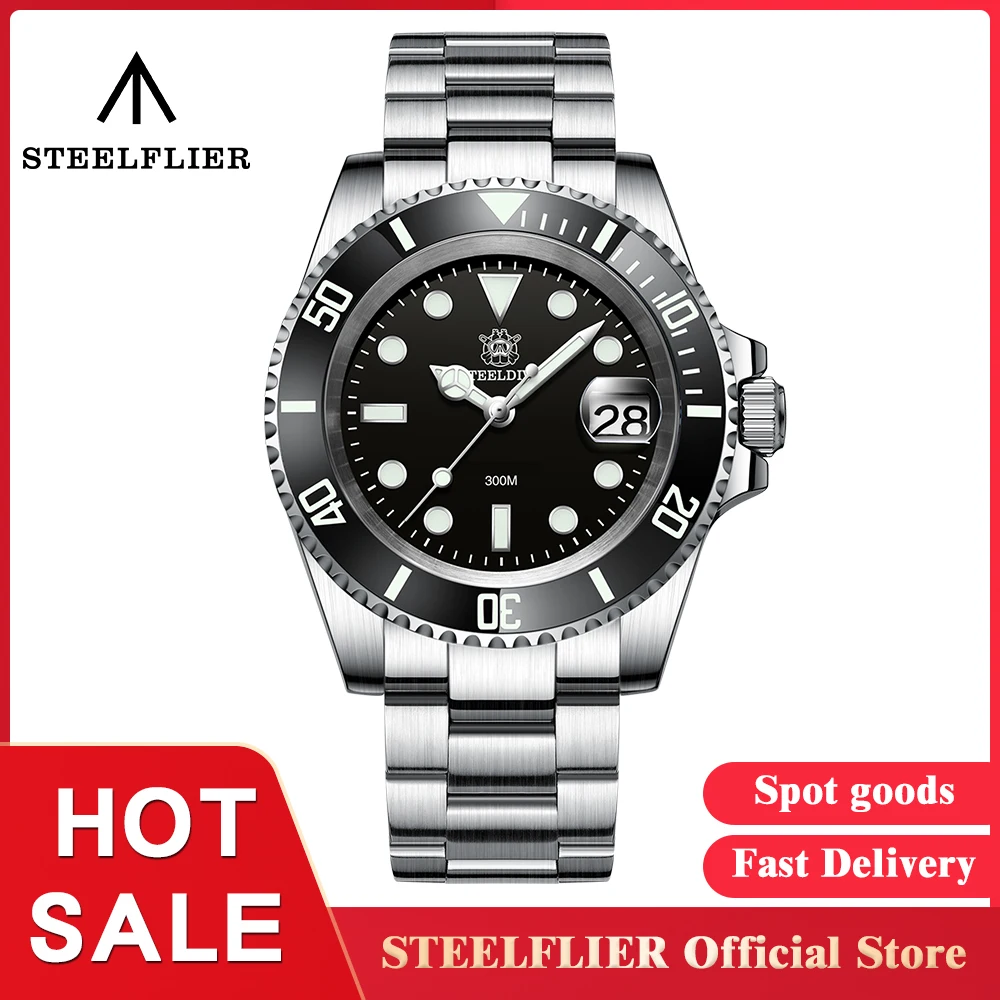 

STEELDIVE SD8205 Quartz Watch Water Ghost Series Swiss Super Luminous 30Bar Waterproof 2115 Movement Fashion Business Wristwatch