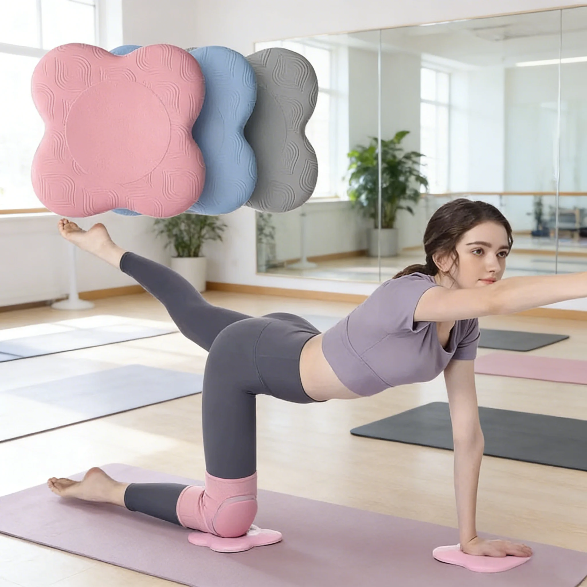 

2 шт. TPE утолщенный противоскользящий коврик для йоги наколенник мягкий плоский поддерживающий коврик медленный отскок нескользящий коврик спортивный коврик для фитнеса