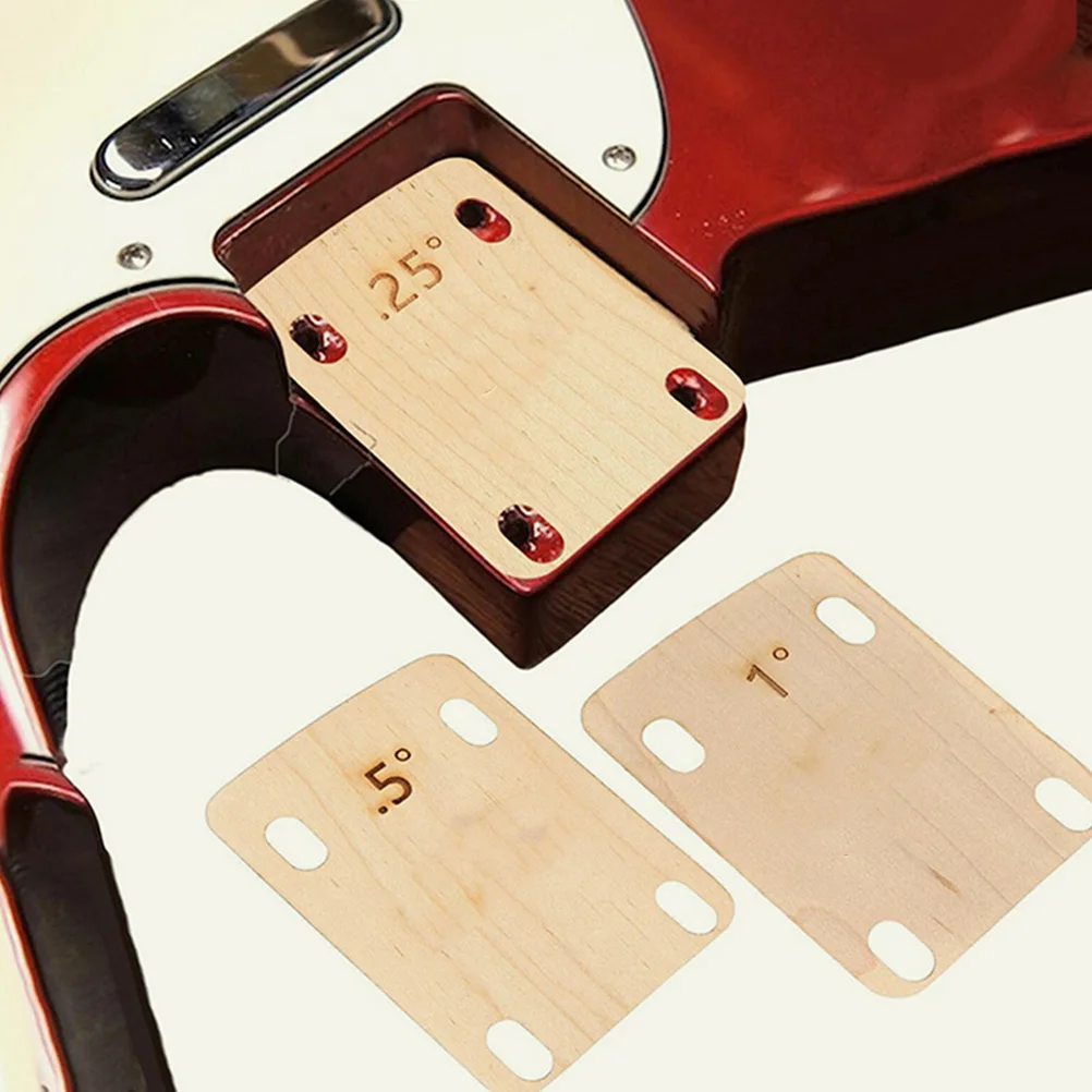 

6pcs Guitar Neck Shims Wood Maple Durable Spacers Repair Replacement Bass Accessories Supplies Thickness Adjusting Washer