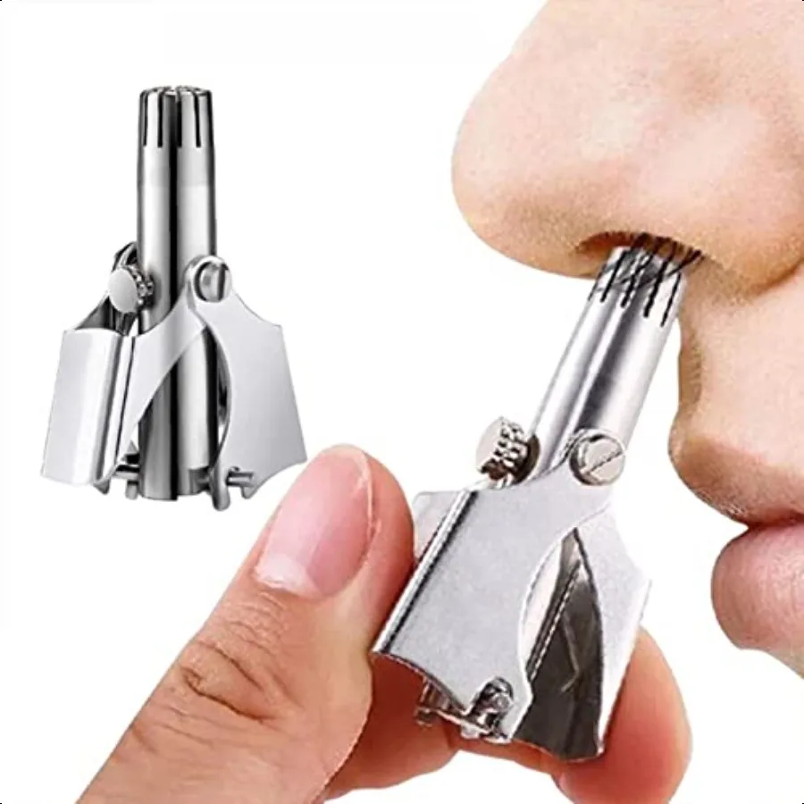 

Portable Ear and Nose Hair Trimmer Universal for Men and WomenStainl Steel ManualBatteryFree WashableNose Vibrissa Razor Shave