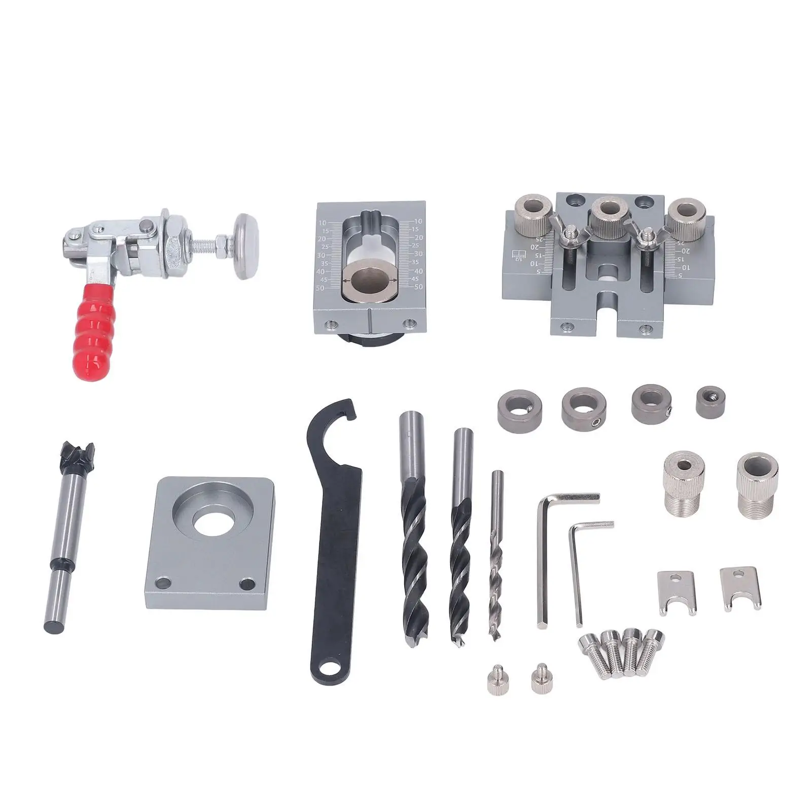 

Quick Clamp 3 in 1 Woodworking Dowelling Jig Kit Adjustable Drilling Guide Puncher Locator Hole Opener Carpentry Tools