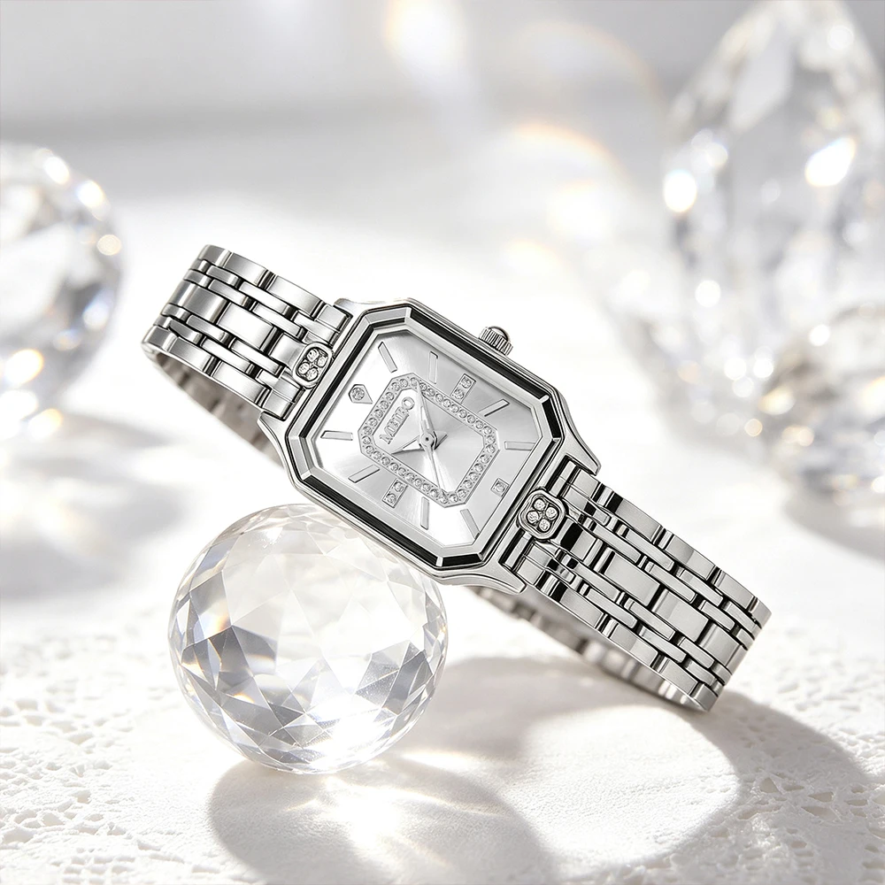 1pc women's fashionable and elegant quartz watch for time reading. The wrist watch is suitable for daily wear and holiday gifts