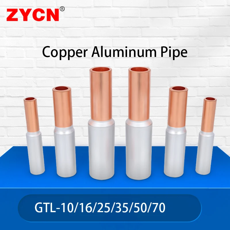 1/5Pcs GTL-10/16/25/35/50/70 Copper Aluminum Crimp Terminal Thickening CU-AL Tube Cable Wire Bimetallic Splice Connector Sleeve