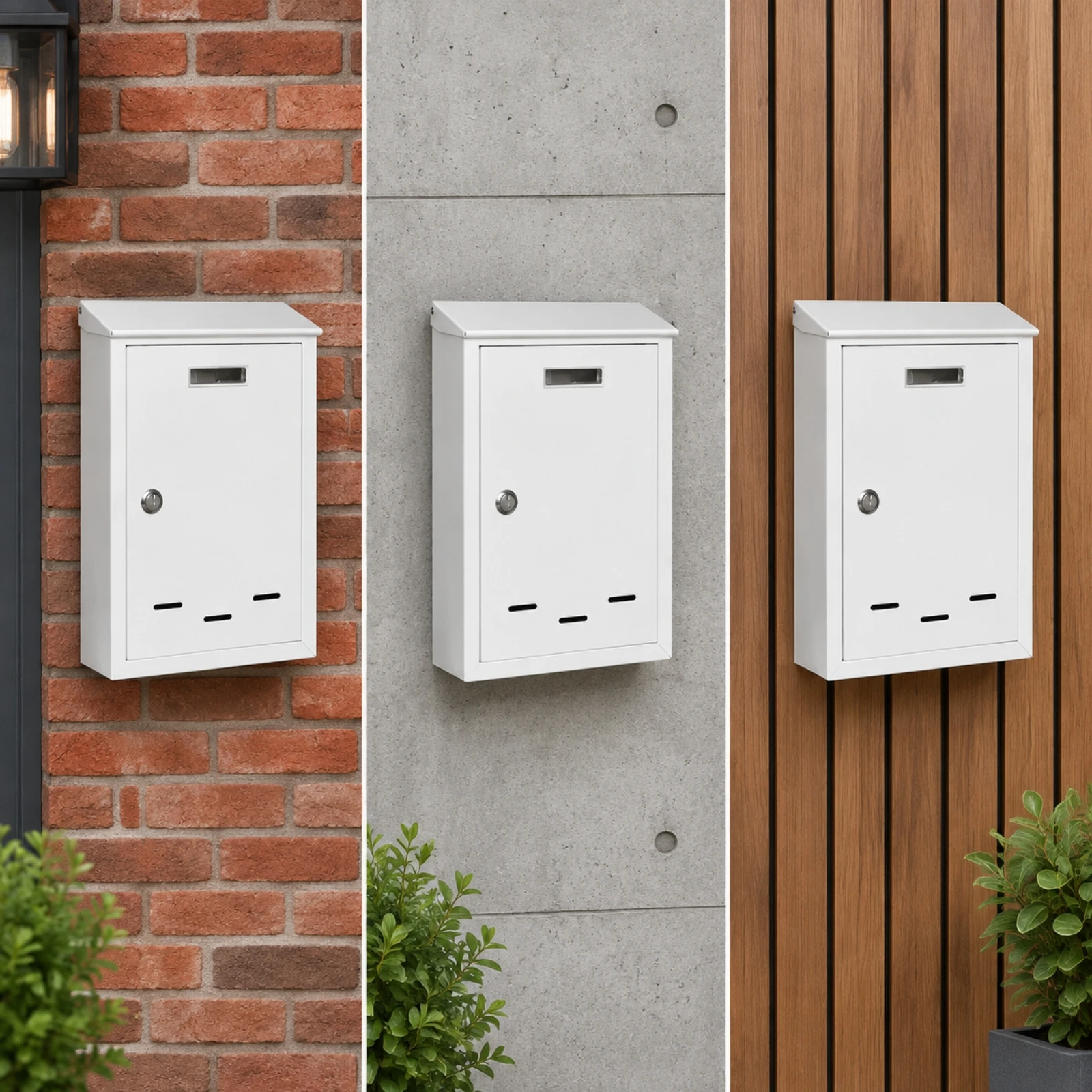 Lockable Mailbox with Front Entry Powder-Coated Metal Mailbox Easy to Install Fully Assembled for Homeowners, Outdoor