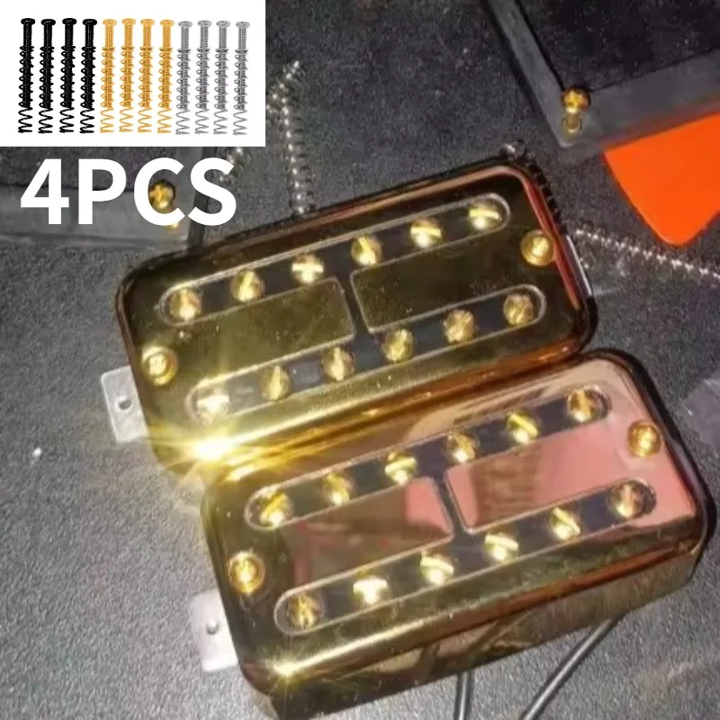 4Pcs M3*30MM Guitar Humbucker Mounting Screws with Springs Chrome Black Gold Electric Guitar Replacement Maintenance Accessories