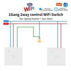 2way 1/2/3gang Wifi Switch Dual Wall Light Smart Switch For For Stairs Corridors Lamps Tuya Smart Life Alexa App Control